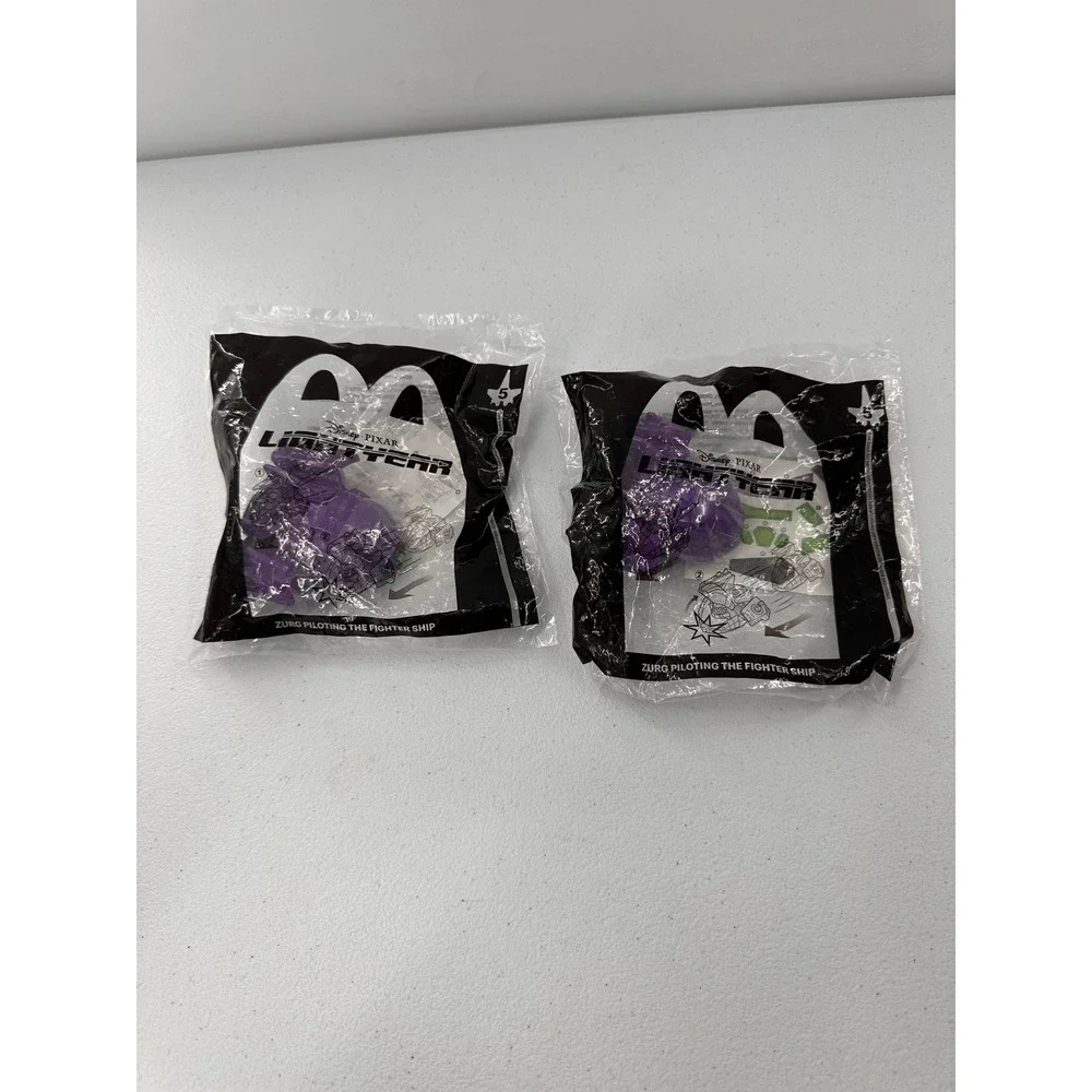 McDonalds Lightyear Toy Zurg Piloting the Fighter Ship Lot of 2 Purple Kids Toy
